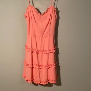 Flowy salmon mini dress